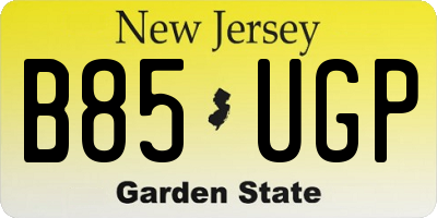 NJ license plate B85UGP