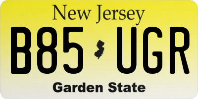 NJ license plate B85UGR