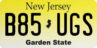 NJ license plate B85UGS