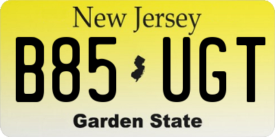 NJ license plate B85UGT