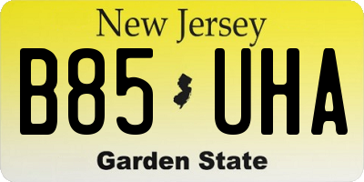 NJ license plate B85UHA