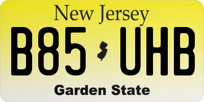 NJ license plate B85UHB