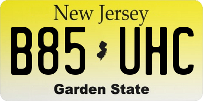 NJ license plate B85UHC