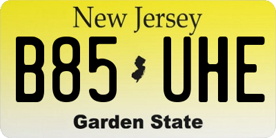NJ license plate B85UHE
