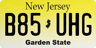 NJ license plate B85UHG