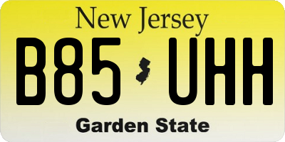 NJ license plate B85UHH