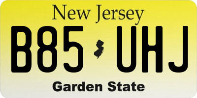 NJ license plate B85UHJ