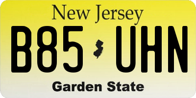 NJ license plate B85UHN