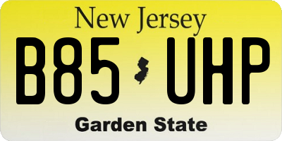 NJ license plate B85UHP