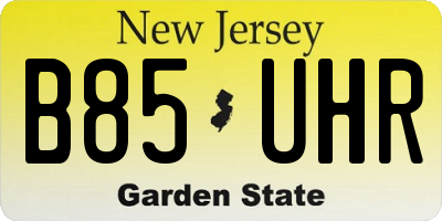 NJ license plate B85UHR