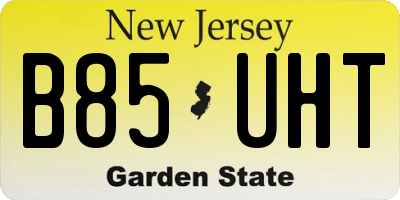 NJ license plate B85UHT
