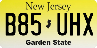 NJ license plate B85UHX