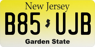 NJ license plate B85UJB