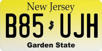 NJ license plate B85UJH