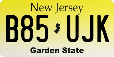 NJ license plate B85UJK