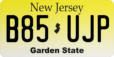 NJ license plate B85UJP