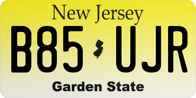 NJ license plate B85UJR