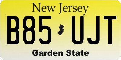 NJ license plate B85UJT