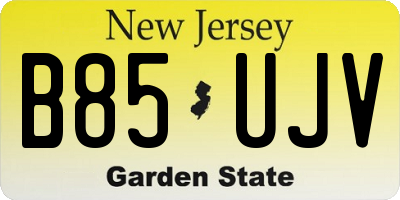 NJ license plate B85UJV