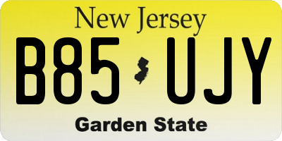 NJ license plate B85UJY