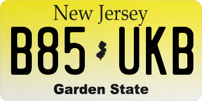 NJ license plate B85UKB