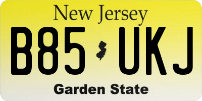 NJ license plate B85UKJ