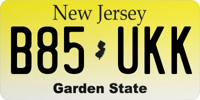 NJ license plate B85UKK