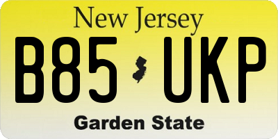 NJ license plate B85UKP