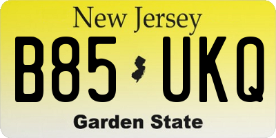NJ license plate B85UKQ