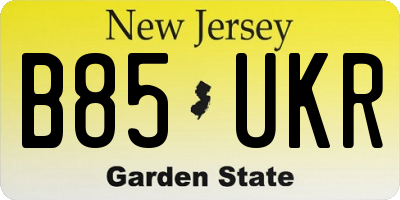 NJ license plate B85UKR