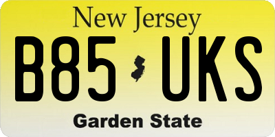 NJ license plate B85UKS