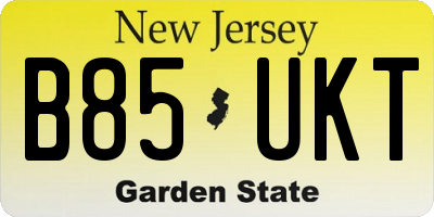 NJ license plate B85UKT