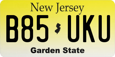 NJ license plate B85UKU