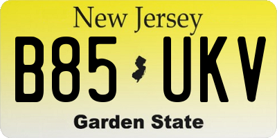 NJ license plate B85UKV