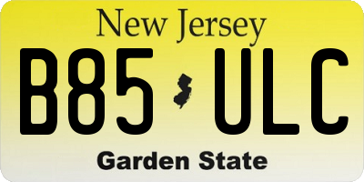 NJ license plate B85ULC