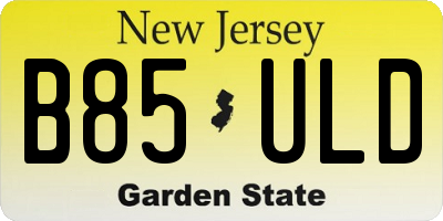 NJ license plate B85ULD