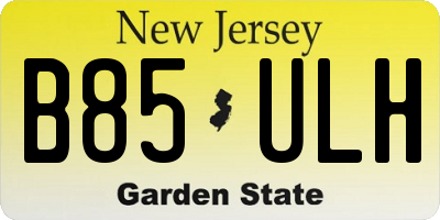 NJ license plate B85ULH