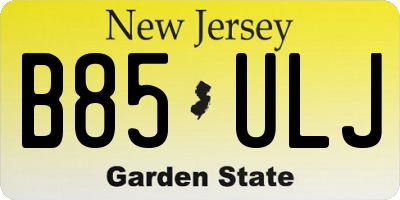 NJ license plate B85ULJ