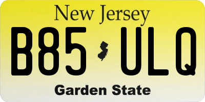 NJ license plate B85ULQ