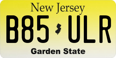 NJ license plate B85ULR