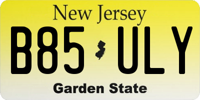 NJ license plate B85ULY