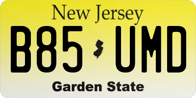 NJ license plate B85UMD
