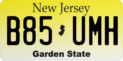 NJ license plate B85UMH