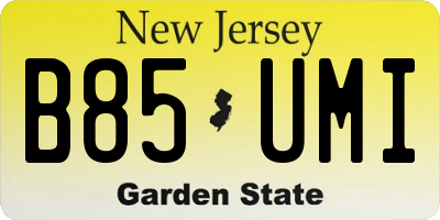 NJ license plate B85UMI