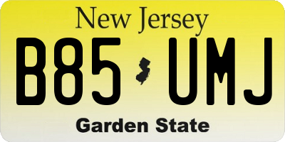 NJ license plate B85UMJ