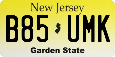 NJ license plate B85UMK