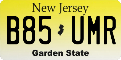 NJ license plate B85UMR