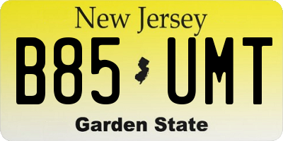 NJ license plate B85UMT