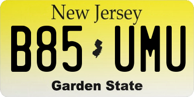 NJ license plate B85UMU