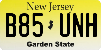 NJ license plate B85UNH